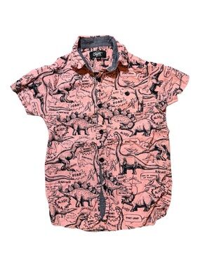 Peach Boy’s Dinosaur Button Down 5/6 Boy’s Tee by Eighty Eight Brand